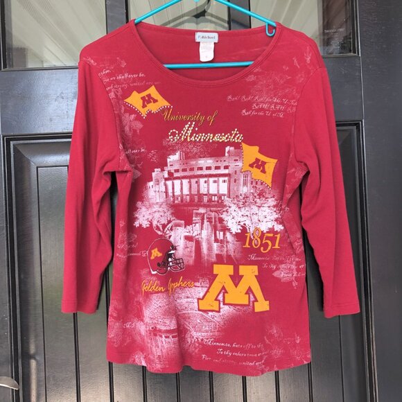 P Michael University of Minnesota Golden Gophers top, Rhinestones, Women's M - Picture 1 of 4
